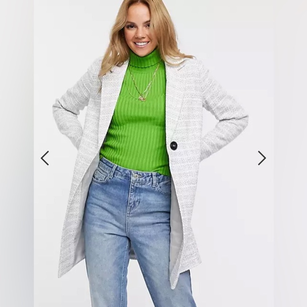 NEW ASOS Textured Coat with Button detail